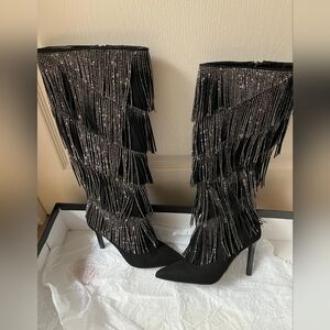 Boots with silver fringe
